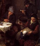 Adriaen van ostade Peasant Family in a Cottage Interior oil on canvas
